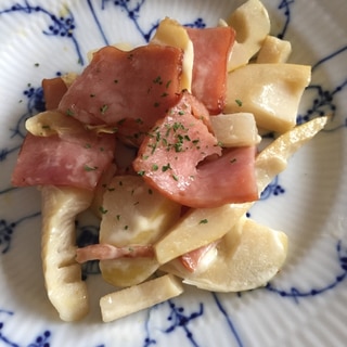 ハチクの煮物と焼き豚のマヨ炒め